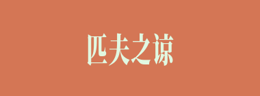 匹夫之谅什么意思？匹夫之谅怎么读？