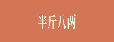 半斤八两什么意思？半斤八两怎么读？