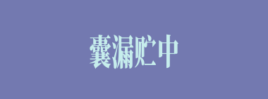 囊漏贮中什么意思？囊漏贮中怎么读？