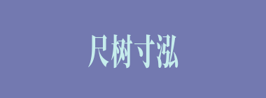 尺树寸泓什么意思？尺树寸泓怎么读？