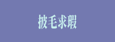 披毛求瑕什么意思？披毛求瑕怎么读？