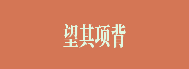望其项背什么意思？望其项背怎么读？