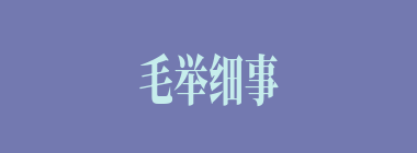 毛举细事什么意思？毛举细事怎么读？