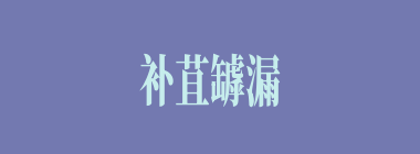 补苴罅漏什么意思？补苴罅漏怎么读？