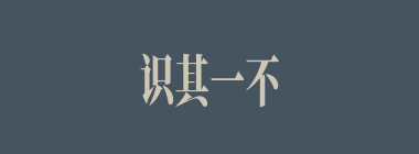 识其一不识其二什么意思？识其一不识其二怎么读？
